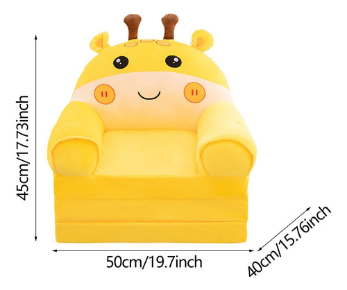 Sofá Plegable Para Niños Pequeño Sillón Amarillo