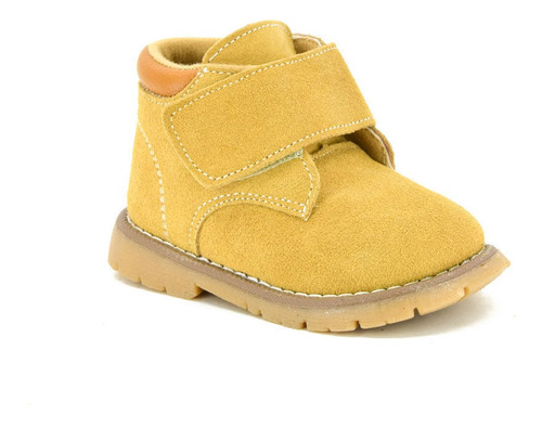 Bota De Cuero Para Niños Guga Con Velcro