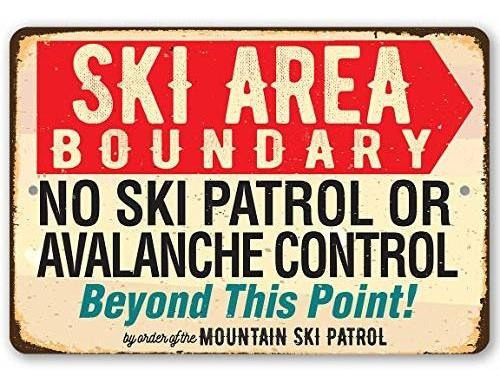 Señales De Esquí Vintage - Límite Del Área De Esquí - S