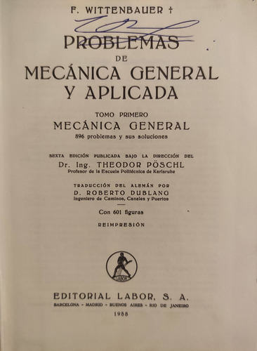 Problemas De Mecánica General Aplicada. Ingeniería Mecánica (Reacondicionado)