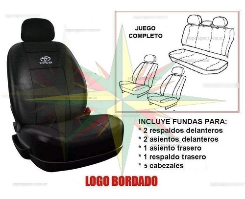 Funda Cubre Asiento Cuero Toyota Etios Corolla Hilux ( Juego Completo )