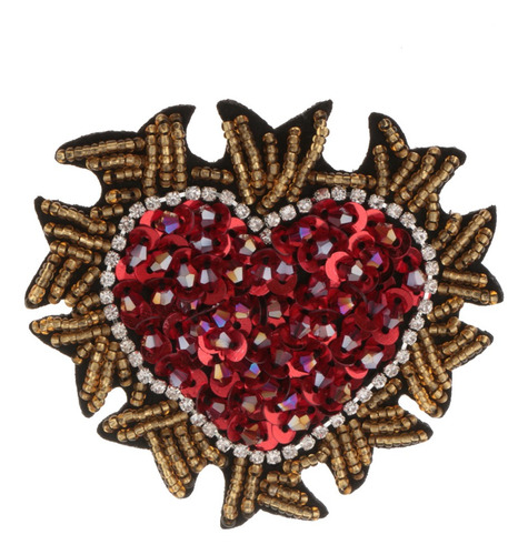 Parche Rhinestone En Forma De Corazón Apliques De Costura