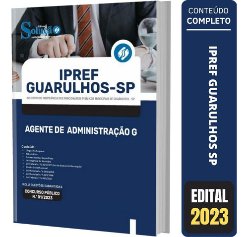 Apostila Ipref Guarulhos Sp - Agente De Administração G