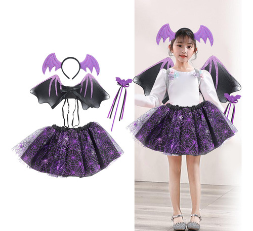 Conjunto De Disfraz De Halloween, Traje Con Banda Violeta