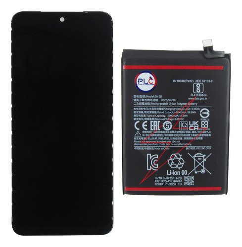 Tela Frontal Compatível Redmi 12s / M4 Pro 4g + Bateria Bn5d Cor Preto