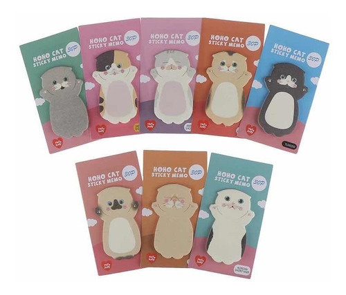 Notas Adhesivas Gato Kawaii Lote De 4 Pzas