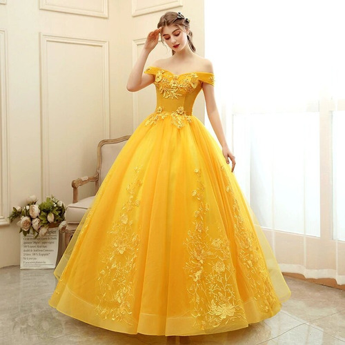 Vestido De Quinceañera Elegante Barato Color Amarillo | Envío gratis Vestido De Quinceañera Elegante Barato Color Amarillo | Envío gratis
