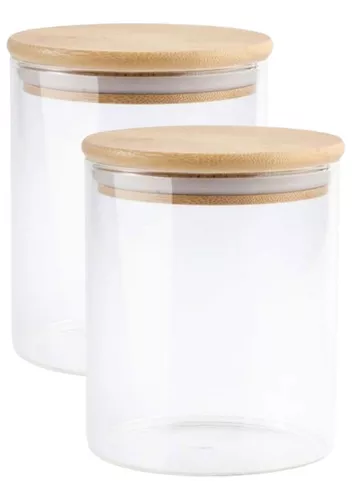 Frascos de vidrio con tapas de bambú EcoEvo, tarros de vidrio y recipientes  de alimentos, 16oz, 27oz, 52oz, 100oz