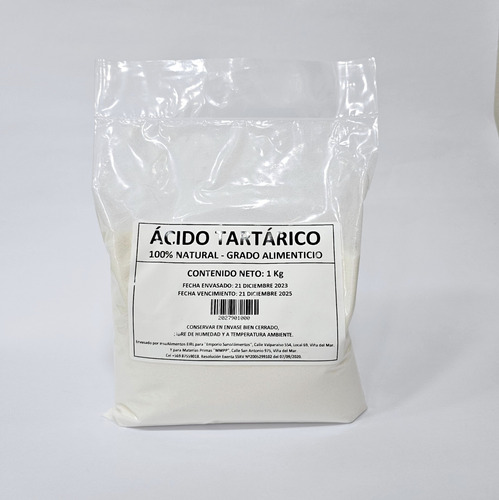 Acido Tartárico - 1 Kg