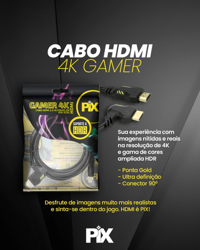 Cabo Hdmi 2.0 2 Metros 4k 3d Ultrahd Alta Resolução Gold