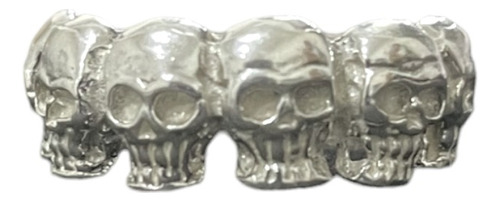 Anillo De Plata 925 Calaveras Macizo Skull Joyeria