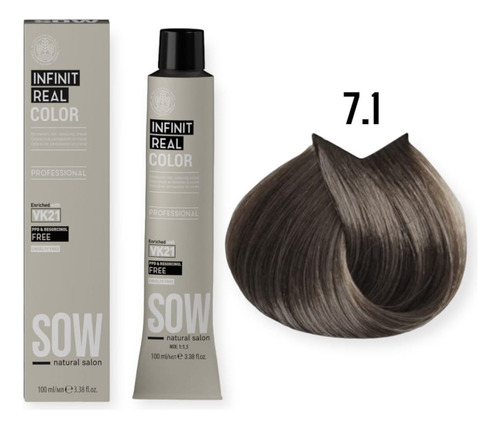 Sow Infinit Real Color Tono 7 Rubio + Developer 20v 100ml