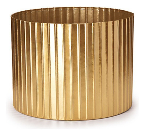 Cachepot Vaso Decorativo Mesa Chão Sala Dourado Em Metal
