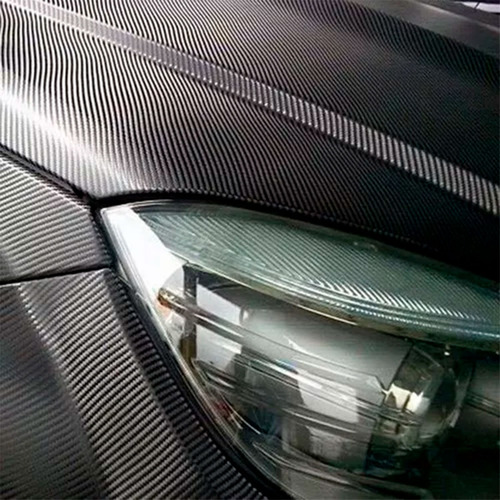 Envelopamento Fibra Carbono Preto 3d 1mx120cm Carro Moto