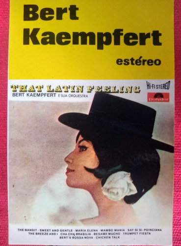 Fita K7 Bert Kaempfer That Latin Feeling Impecável! Frete 15