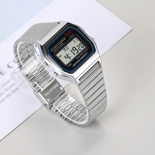 Correa De Reloj De Acero Inoxidable For Casio F-91w