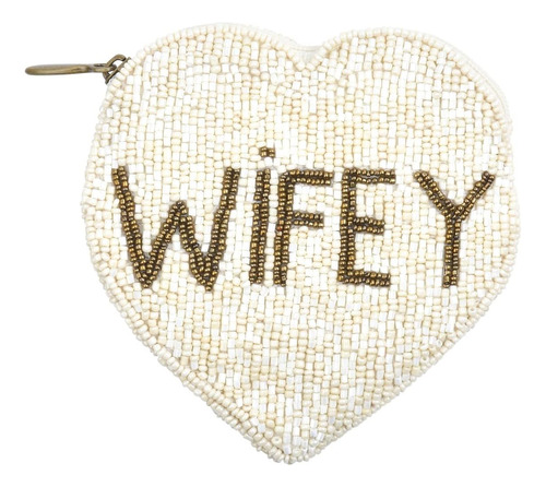 Bamboo Trading Wifey Heart Pouch Bolso, Mujer, Accesorio De 