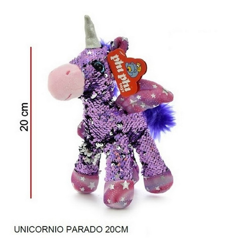 Peluche Unicornio Lentejuelas 20cm Ar1 7950 Ellobo