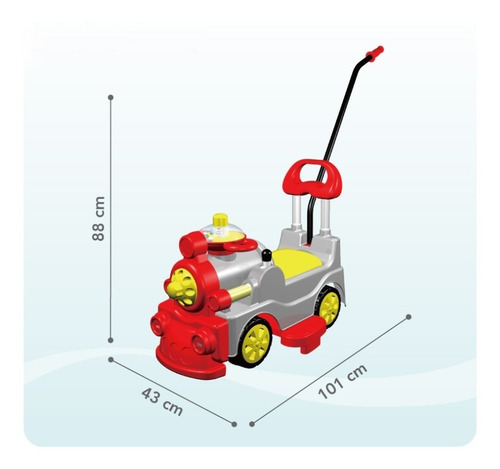 Carrito Montable Para Niños Locomotora 5558 Con Baston