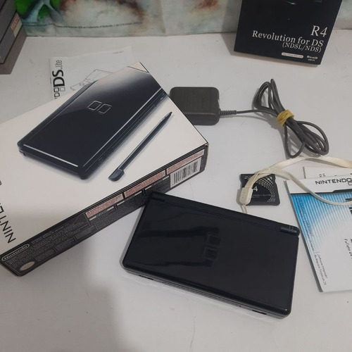 Nintendo Ds Lite Com Caixa E Jogos R4 Preto (Usado)