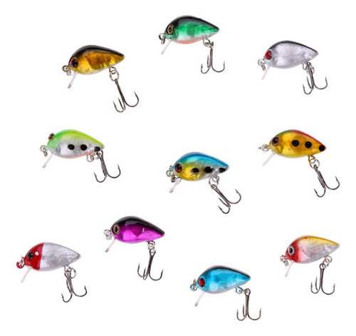 10 Piezas Señuelo De Pesca 2,6 Cm 2g Mini Minnow Crankbait