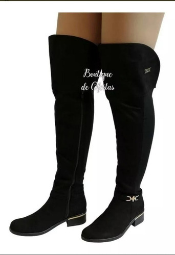 Botas Modernas Caña Alta Para Dama Tacón Plano!