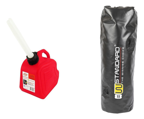 Kit Bolso Negro 15l + Bidon Rojo 5l