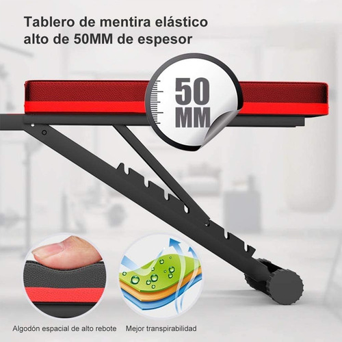 Banco Para Abdominales Plegable Multifuncional De Ejercicio