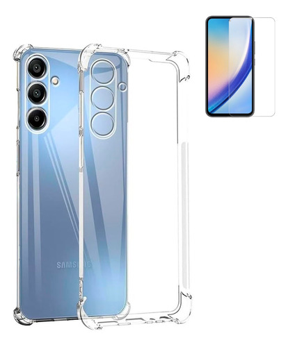 Funda Para Samsung Galaxy A55 Transparente Y Vidrio