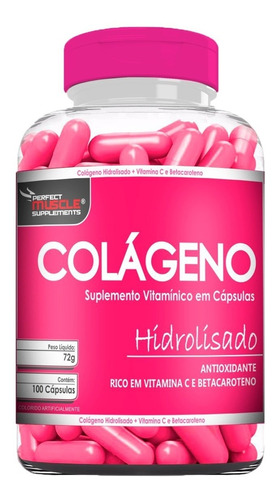 Colágeno Hidrolisado C/ Betacaroteno + Vit C 100caps Perfect