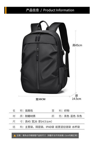 Mochila De Negocios Con Computadora Usb De Viaje De Gran Capacidad