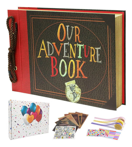 Joalgfda Nuestro Libro De Aventuras Álbum De Recortes Pixar Up Álbum De Recortes Familiar Hecho A Mano Diy Con Cubierta De Letras En Relieve Álbum De Fotos Retro (versión Mejorada)