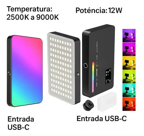 Luz Led Vídeo Foto Fotografia Rgb 2500k Ulanzi Vl 120 Cor da estr...