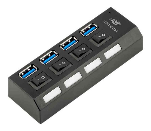 Regua Usb 3.0 Hub Com 4 Portas Speed 3.0 Chave On/off C3tech