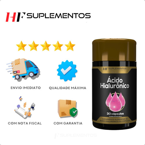 2x Ácido Hialuronico 30caps Hf Suplements