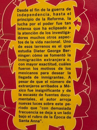La Inmigración En México - Dieter George Berninger (Usado)