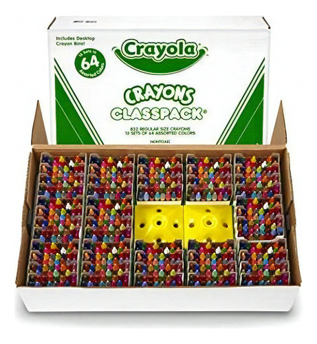 Crayola Bin Crayon Classpack, Tamano Reg, 64 Colores