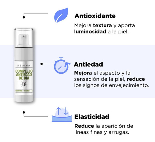 Imagen 4 de 6 de Serum Antiedad De Día Regina Niacinamida + Vitamina C + E