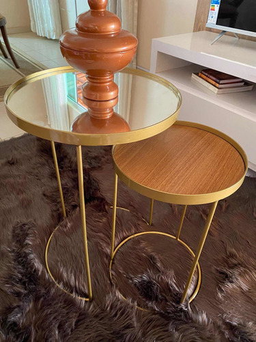 Mesa Lateral - Conjunto Com 2 Mesas Sala