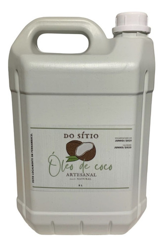 Óleo De Coco - Extra Virgem - 5 Litros