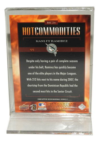 Hanley Ramirez Florida Marlins Tarjeta Con Display