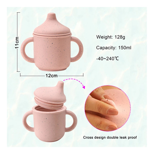 Bebé Aprendiendo A Beber Taza De Entrenamiento De Silicona