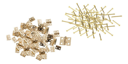 Mini Dobradiças Com Parafusos De 200 Peças Dourado