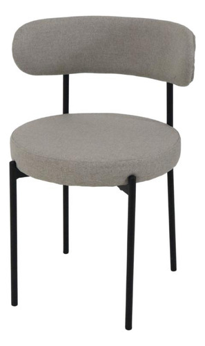 Conjunto 2 Cadeiras Estofada com Encosto Moderna de Jantar Cozinha Amy Camelia Tecido Linho Macio