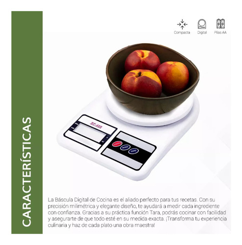 Bascula Para Cocina Gramera Digital 10 Kg