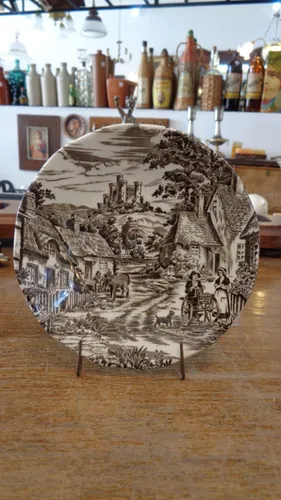 Antiguo Plato De Porcelana Inglesa Marr n Casas