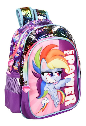 Mochila Kinder My Little Pony 3d  100% Original Lentejuela