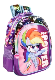 Mochila Kinder My Little Pony 3d 100% Original Lentejuela