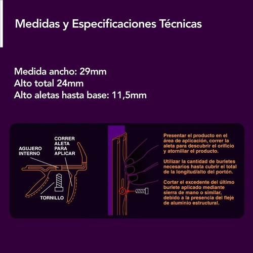 Imagen 7 de 8 de Zocalo Burlete Porton Levadizo Garage X 3mts