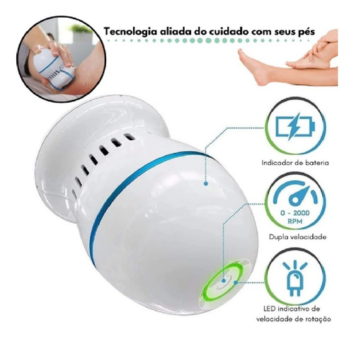Imagem 8 de 8 de Lixa De Pé Remove Calos E Esfoliador Eletrônico Recarregável